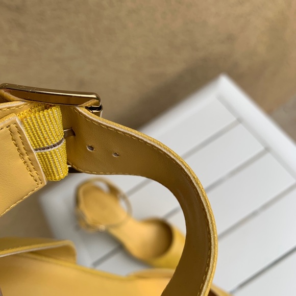 Nine West yellow leather pointy pumps sandals 8.5 - Picture 12 of 16